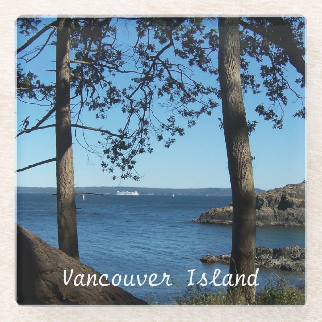 Posavasos De Vidrio Isla de Vancouver (Anverso)