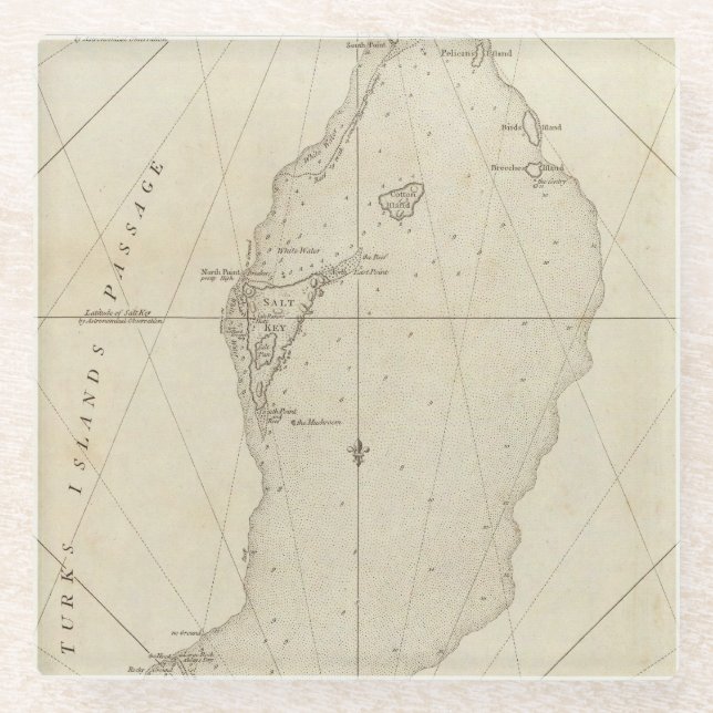 Posavasos De Vidrio Islas de los turcos (Anverso)