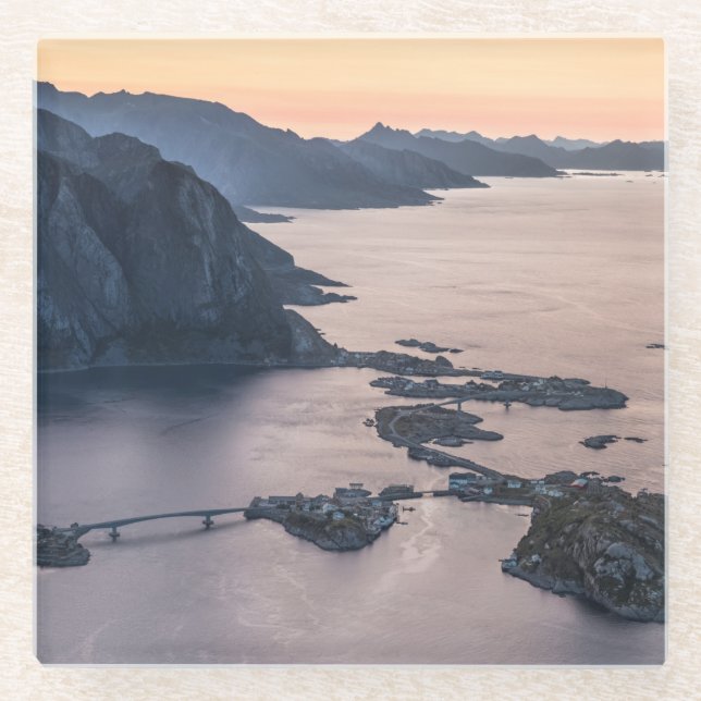 Posavasos De Vidrio Islas Lofoten de Noruega (Anverso)