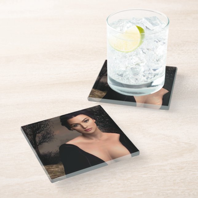 Posavasos De Vidrio Italian Fall glass coaster (Angular)
