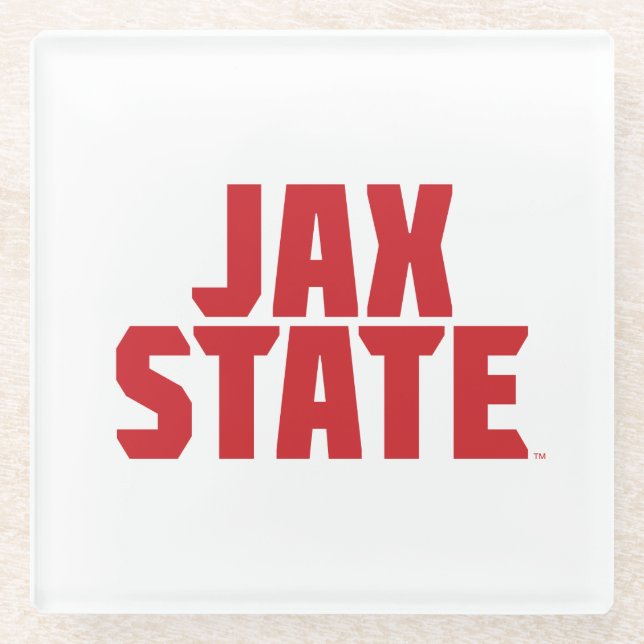 Posavasos De Vidrio Jacksonville State University JAX STATE Bold Red (Anverso)