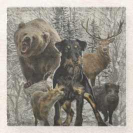 Posavasos De Vidrio Jagdterrier, querida bestia contra Renbrad Paperwe