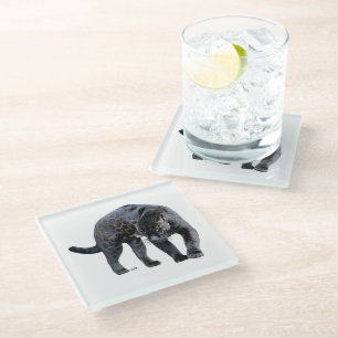 Posavasos De Vidrio Jaguar Diablo vidrio transparente