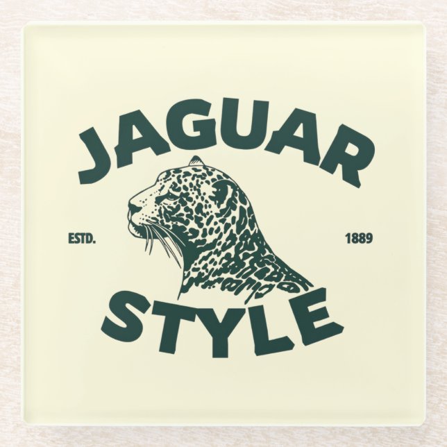 Posavasos De Vidrio Jaguar Glass Coaster (Anverso)