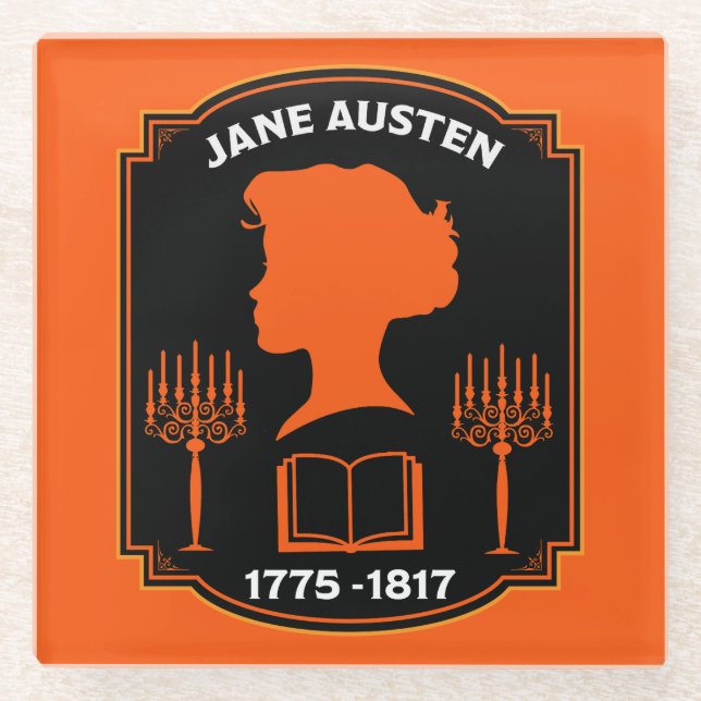 Posavasos De Vidrio Jane Austen English Novelist (Anverso)