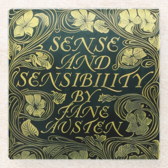 Posavasos De Vidrio Jane Austen's "Sense and Sensibility"  (Anverso)