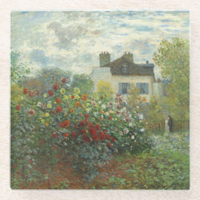 Posavasos De Vidrio Jardín de artistas monet en pintura argentina (Anverso)