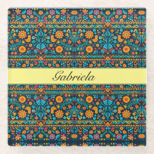 Posavasos De Vidrio Jardín de Talavera, personalizado