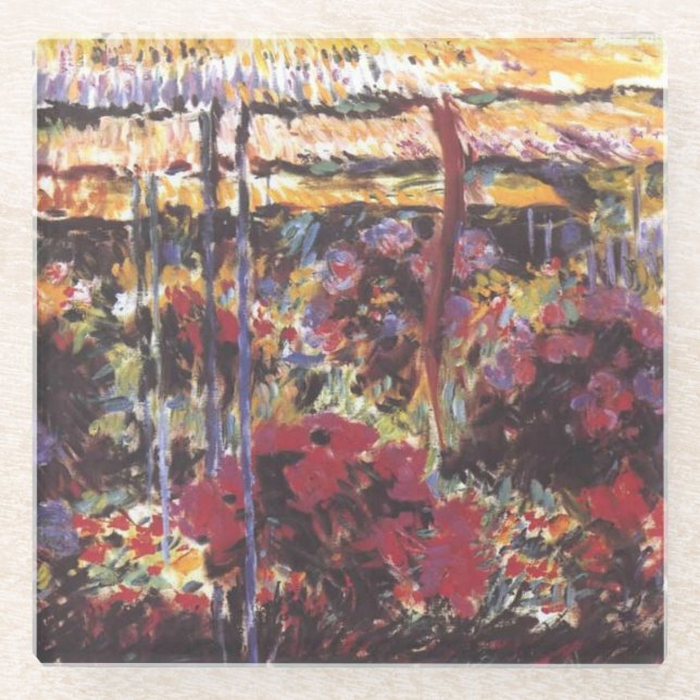 Posavasos De Vidrio Jardín en Giverny - Claude Monet - c1900 (Anverso)
