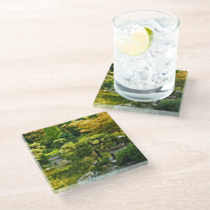 Posavasos De Vidrio Jardín Japonés - Estética Tradicional