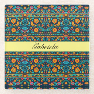 Posavasos De Vidrio Jardín Talavera, personalizado