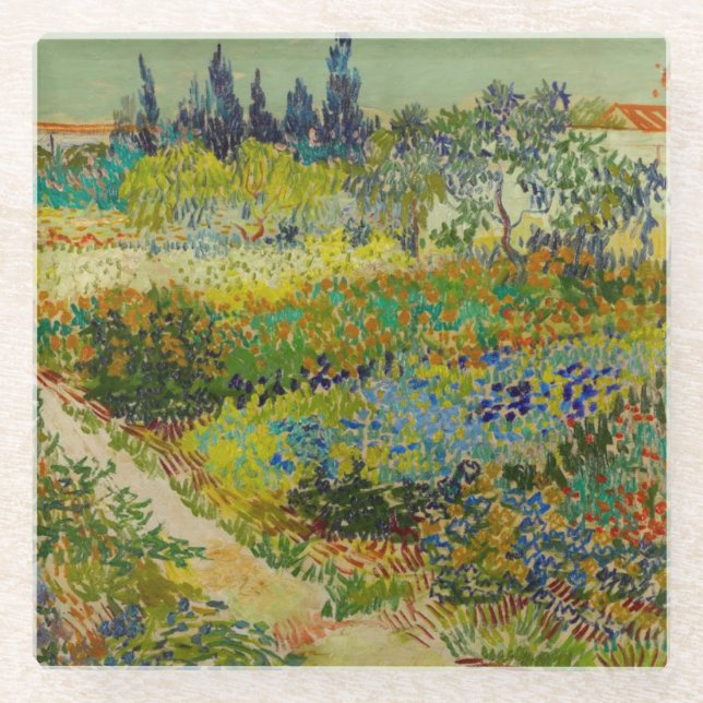 Posavasos De Vidrio Jardín Vincent Van Gogh en Arles (Anverso)