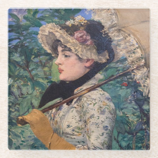 Posavasos De Vidrio Jeanne (Primavera) De Édouard Manet (Anverso)
