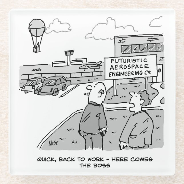 Posavasos De Vidrio Jefe de la industria aeroespacial viaja por globo 