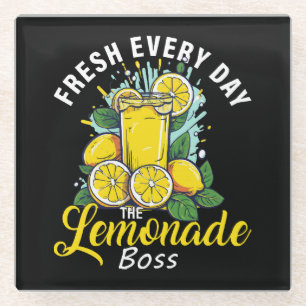 Posavasos De Vidrio Jefe de Limonada Fresco Todos los Días