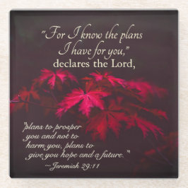 Posavasos De Vidrio Jeremías 29:11 Porque conozco los planes que tengo