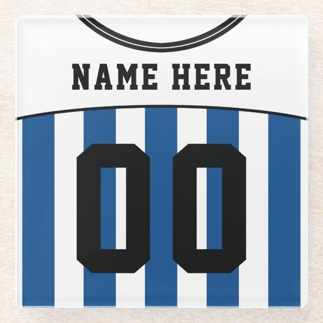 Posavasos De Vidrio Jersey de fútbol de personalizable (Anverso)