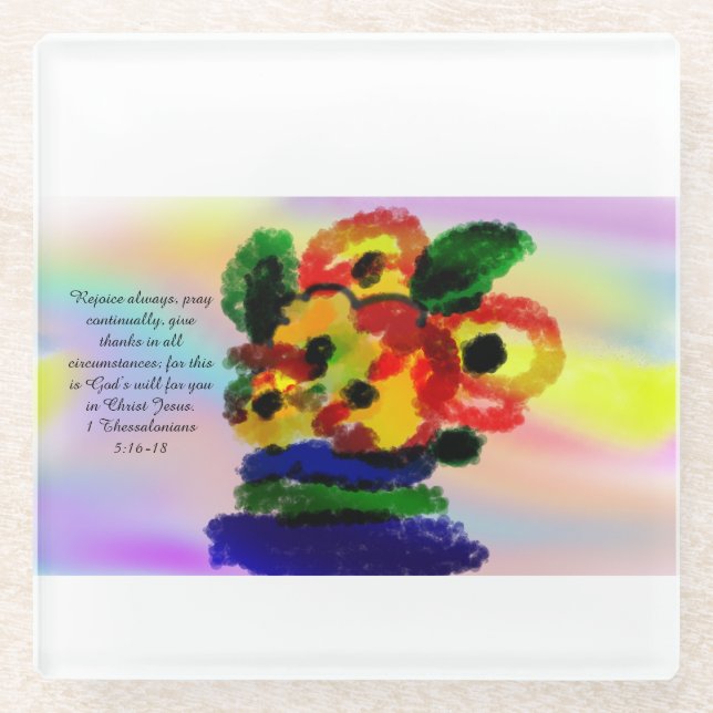Posavasos De Vidrio Jesús alégrate  (Anverso)