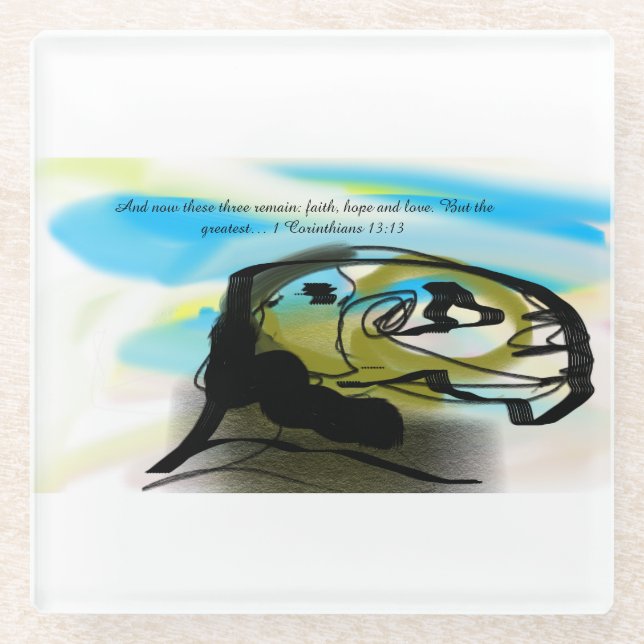 Posavasos De Vidrio Jesús aquí (Anverso)