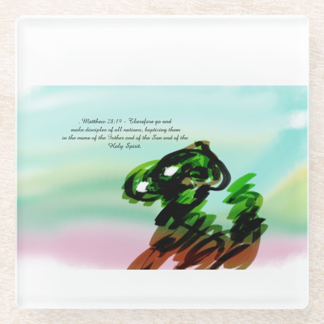 Posavasos De Vidrio Jesús aquí (Anverso)