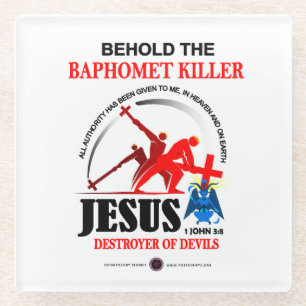 Posavasos De Vidrio JESÚS: Asesino de Baphomet