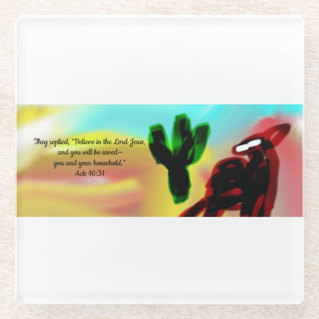 Posavasos De Vidrio Jesús cree (Anverso)