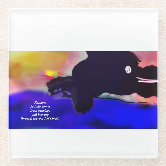 Posavasos De Vidrio jesus hear (Anverso)