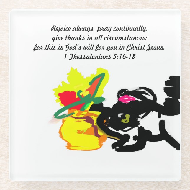 Posavasos De Vidrio jesus here (Anverso)