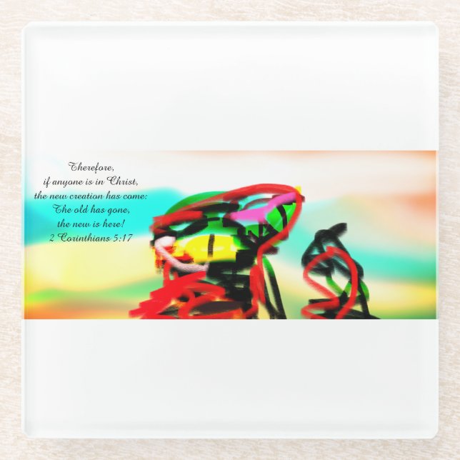 Posavasos De Vidrio Jesus make new you (Anverso)