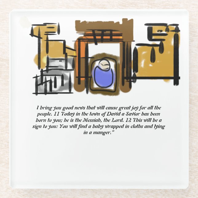 Posavasos De Vidrio Jesús nació (Anverso)