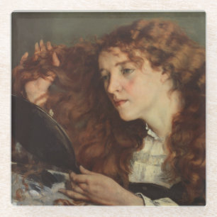 Posavasos De Vidrio Jo, la bella Chica irlandesa (por Gustave Courbet)