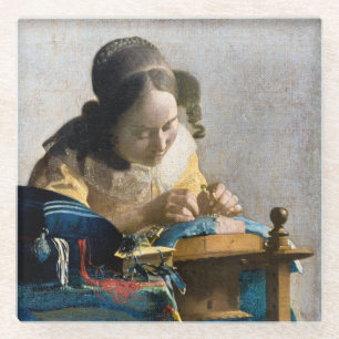 Posavasos De Vidrio Johannes Vermeer - El Lacemaker