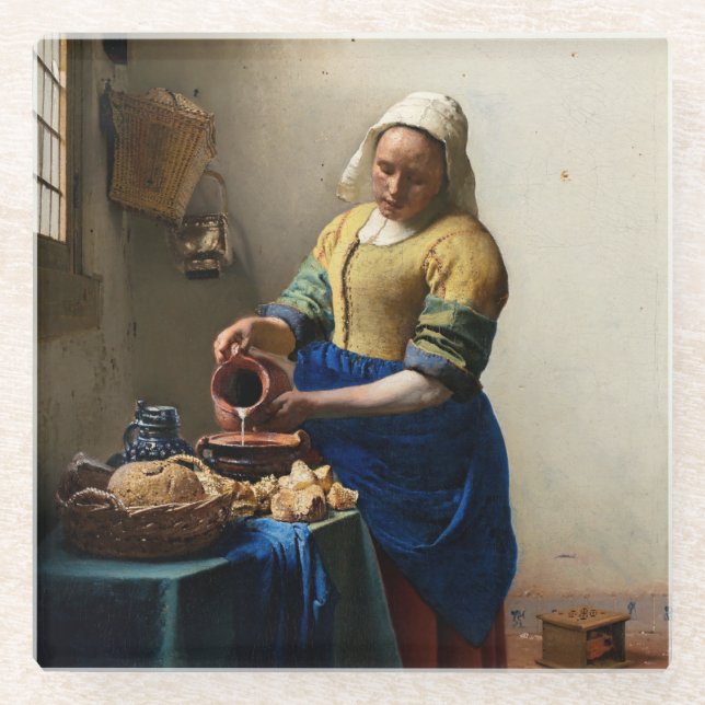 Posavasos De Vidrio Johannes Vermeer - La Milkmaid (Anverso)