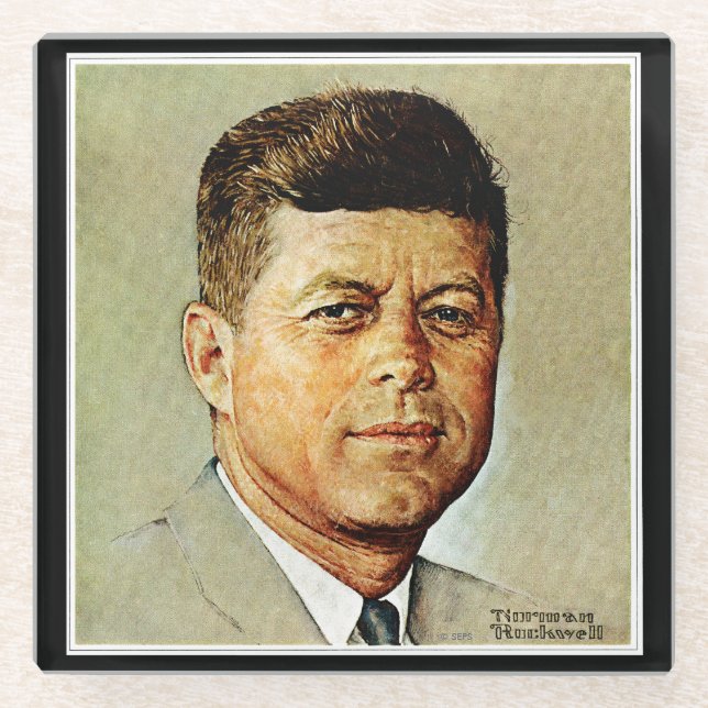 Posavasos De Vidrio John F. Kennedy EN MEMORIAM 2 (Anverso)