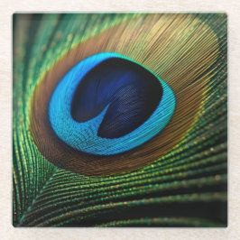 Posavasos De Vidrio Joya del pavo real