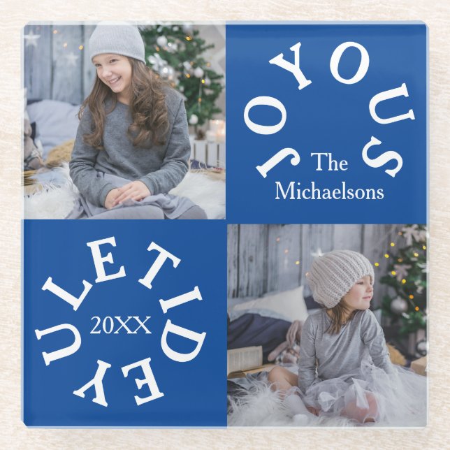 Posavasos De Vidrio Joyous Yuletide 2 Photo (Anverso)