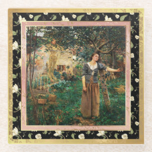 Posavasos De Vidrio Juana de Arco recuperada de Jules Bastien-Lepage