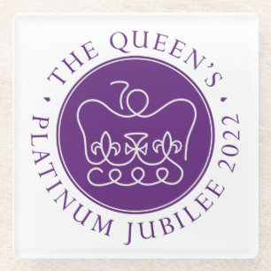 Posavasos De Vidrio Jubileo platino de Reina