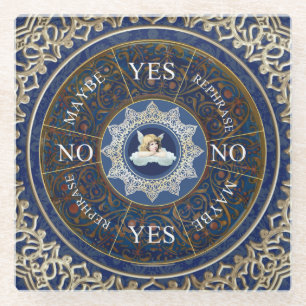 Posavasos De Vidrio Juego de adivinación Ángel Azul del tablero del pe