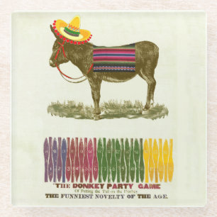Posavasos De Vidrio Juego de fiesta vintage para Pin the Tail on the D