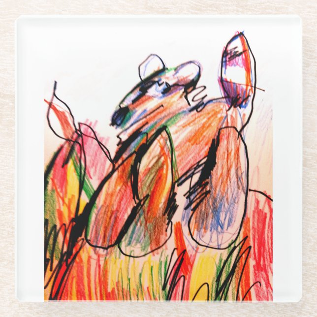 Posavasos De Vidrio Juego de mapache otoño (Anverso)