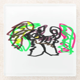 Posavasos De Vidrio Juego de otoño Husky