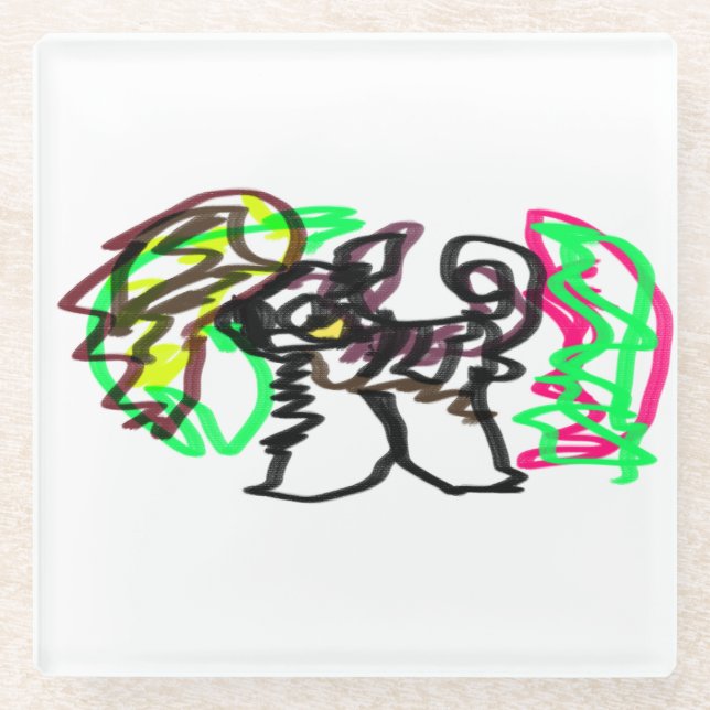 Posavasos De Vidrio Juego de otoño Husky (Anverso)