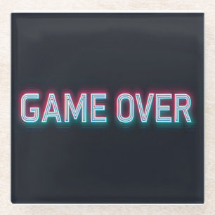 Posavasos De Vidrio Juego sobre el Rótulo de Neon Diseño de arcada r