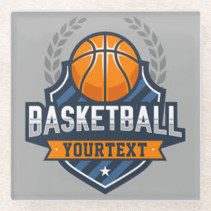 Posavasos De Vidrio Jugador de baloncesto AÑADIR NOMBRE DE equipo de e