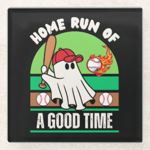Posavasos De Vidrio Jugador de béisbol fantasma Halloween