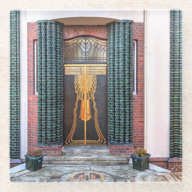 Posavasos De Vidrio Jugenstil Door (Anverso)