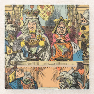 Posavasos De Vidrio Juicio de Alice del Knave de Corazones Vintage