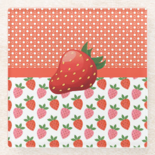 Posavasos De Vidrio Juicy Strawberry alegre