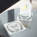 Posavasos De Vidrio Juntos construyeron una vida que amaban al señor y<br><div class="desc">Sr. y Sra. Coasters - regalo dulce para parejas casadas, recién casados y regalos para el hogar. La cita, la hoja y el corazón del amor forman un marco tipo corona alrededor del nombre de la pareja y también se puede añadir su resto. año. La cita dice "juntos construyeron una...</div>